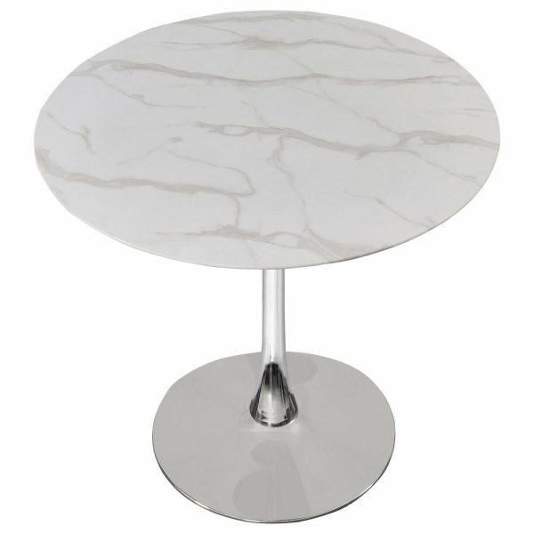 Dining Tables |   The Luna Dining Table, 36″, Chrome, Midcentury, Round Dining Tables Dining Tables