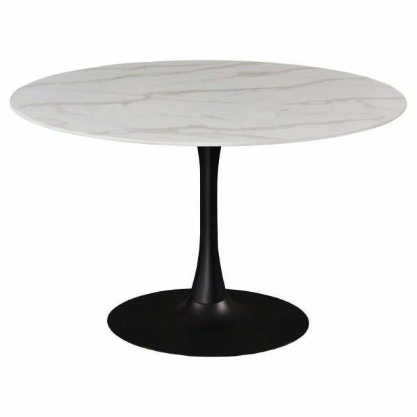 Dining Tables |   The Luna Dining Table, 48″ Matte Black, Midcentury, Round Dining Tables Dining Tables