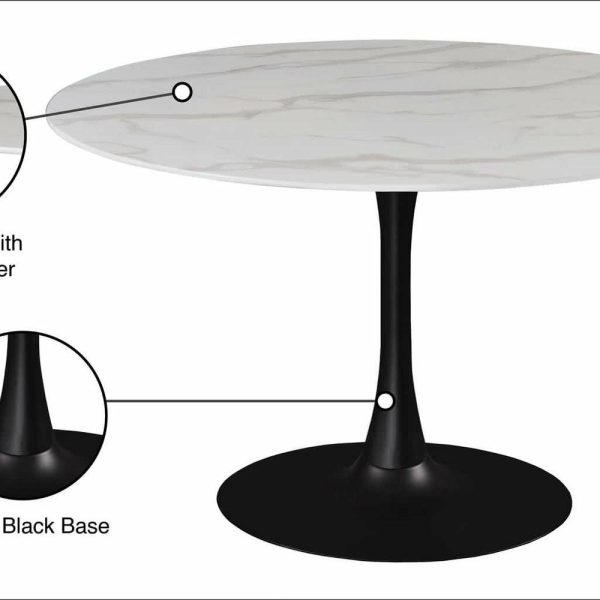 Dining Tables |   The Luna Dining Table, 48″ Matte Black, Midcentury, Round Dining Tables Dining Tables