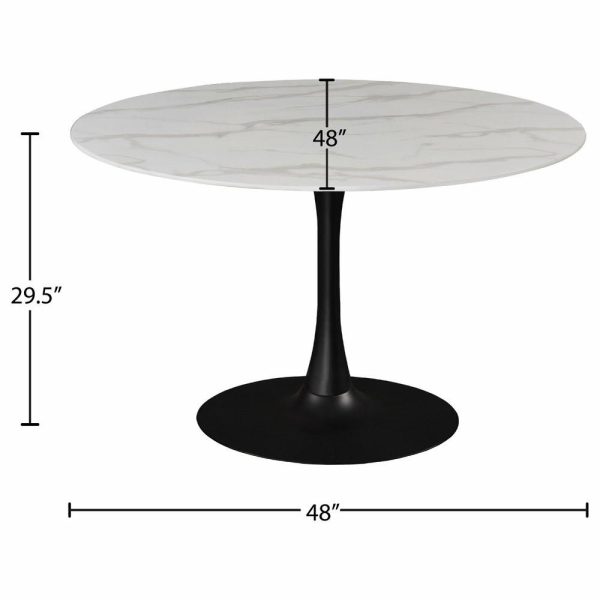 Dining Tables |   The Luna Dining Table, 48″ Matte Black, Midcentury, Round Dining Tables Dining Tables