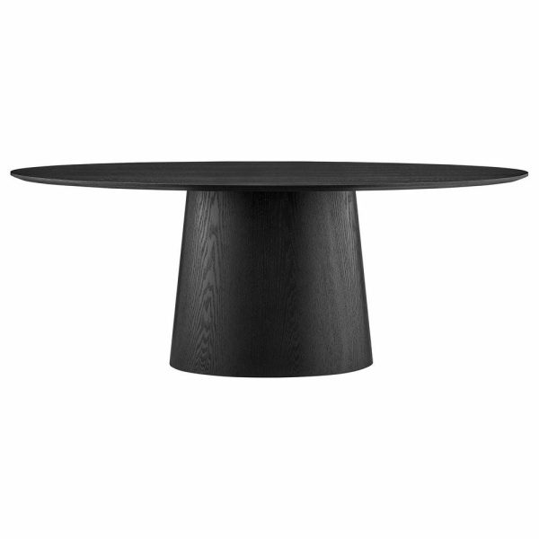 Dining Tables |   The Orbita Dining Table, 79″, Matte Black, Transitional, Oval Dining Tables Dining Tables