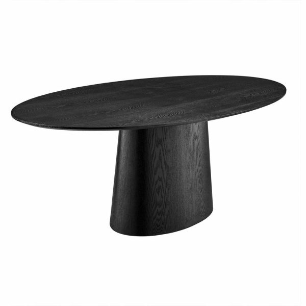 Dining Tables |   The Orbita Dining Table, 79″, Matte Black, Transitional, Oval Dining Tables Dining Tables