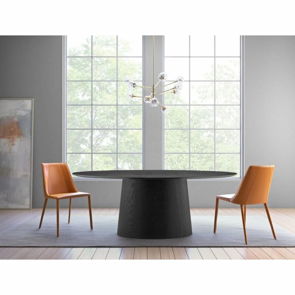 Dining Tables |   The Orbita Dining Table, 79″, Matte Black, Transitional, Oval Dining Tables Dining Tables