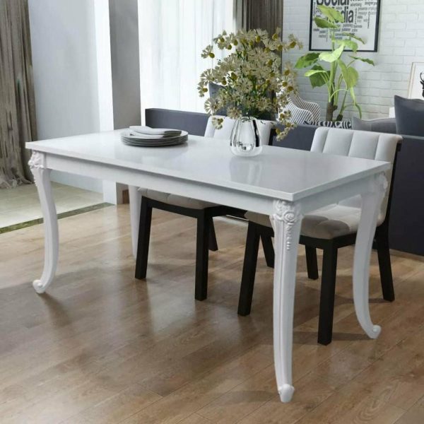 Dining Tables |   Vidaxl High Gloss Dining Table Kitchen Table Dining Room Table High Gloss White Dining Tables Dining Tables