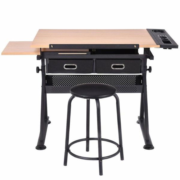 Drafting Tables |   Modern Style Adjustable Art Craft Drawing Desk With Stool Drafting Tables Drafting Tables