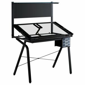 Drafting Tables |   Monarch Contemporary Modern Drafting Table With Grey And Clear Finish I 7034 Drafting Tables Drafting Tables