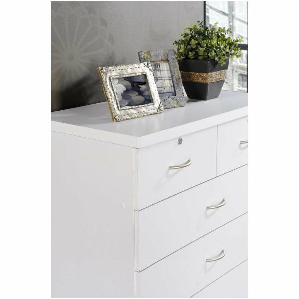 Dressers And Chests |   7-Drawer Chest With Locks On 2-Top Drawers, White Bedroom Dressers And Chests