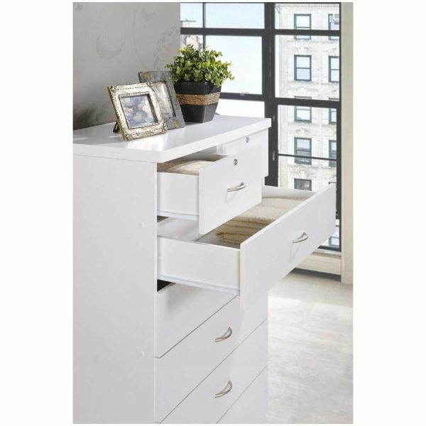 Dressers And Chests |   7-Drawer Chest With Locks On 2-Top Drawers, White Bedroom Dressers And Chests