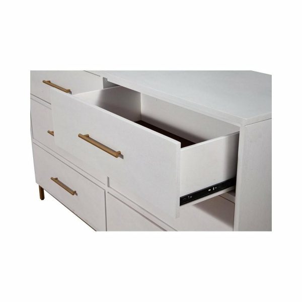 Dressers And Chests |   Alpine Furniture Madelyn Six Drawer Wood Dresser In White Bedroom Dressers And Chests