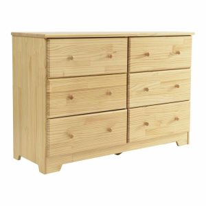 Dressers And Chests |   Better Home Products Solid Pine Wood 6 Drawer Double Dresser In Natural. Bedroom Dressers And Chests