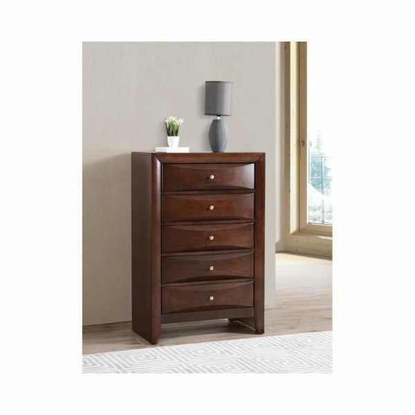 Dressers And Chests |   Glory Furniture Marilla 5 Drawer Chest In Cappuccino Bedroom Dressers And Chests