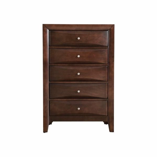 Dressers And Chests |   Glory Furniture Marilla 5 Drawer Chest In Cappuccino Bedroom Dressers And Chests