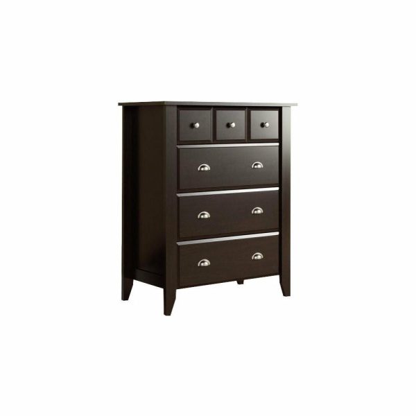 Dressers And Chests |   Sauder Shoal Creek Engineered Wood 4 Drawer Chest In Jamocha Wood Bedroom Dressers And Chests