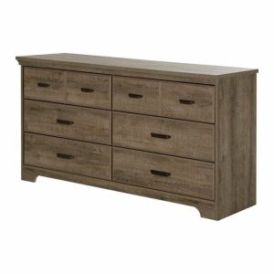 Dressers And Chests |   South Shore Versa 6 Drawer Wood Double Dresser In Weathered Oak Bedroom Dressers And Chests