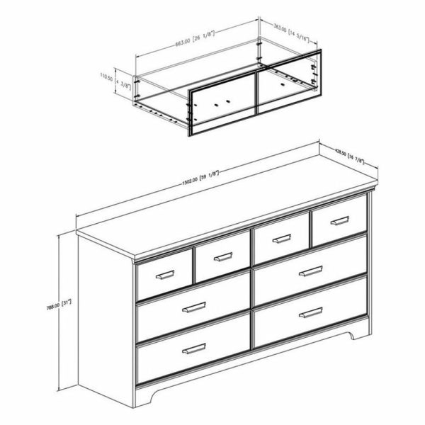 Dressers And Chests |   South Shore Versa 6 Drawer Wood Double Dresser In Weathered Oak Bedroom Dressers And Chests