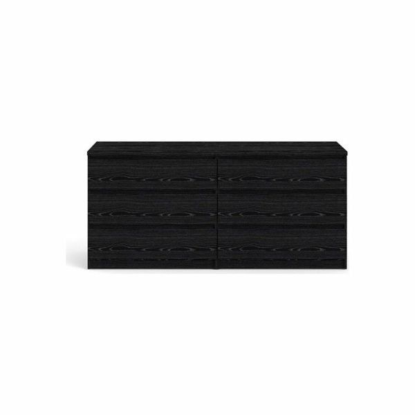 Dressers And Chests |   Tvilum Scottsdale 6 Drawer Double Dresser In Black Woodgrain Bedroom Dressers And Chests