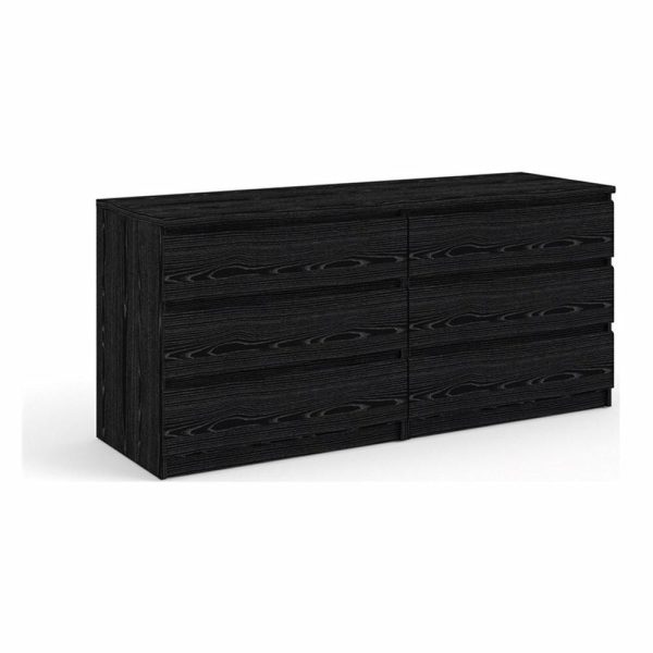 Dressers And Chests |   Tvilum Scottsdale 6 Drawer Double Dresser In Black Woodgrain Bedroom Dressers And Chests