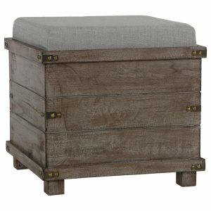 Footstools & Ottomans |   Cortesi Home Scusset Storage Chest Tray Ottoman In Fabric And Wood, Grey Footstools & Ottomans Footstools & Ottomans