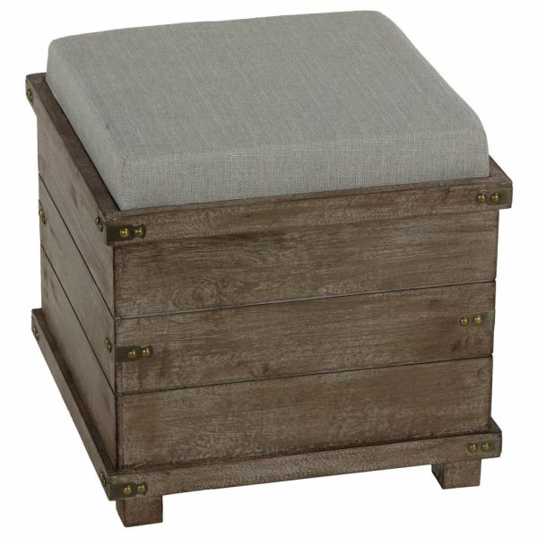 Footstools & Ottomans |   Cortesi Home Scusset Storage Chest Tray Ottoman In Fabric And Wood, Grey Footstools & Ottomans Footstools & Ottomans