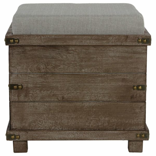 Footstools & Ottomans |   Cortesi Home Scusset Storage Chest Tray Ottoman In Fabric And Wood, Grey Footstools & Ottomans Footstools & Ottomans