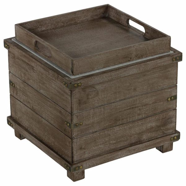 Footstools & Ottomans |   Cortesi Home Scusset Storage Chest Tray Ottoman In Fabric And Wood, Grey Footstools & Ottomans Footstools & Ottomans