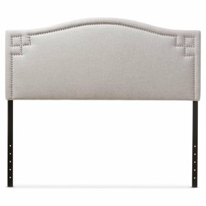 Headboards |   Aubrey Fabric Upholstered Headboard, Grayish Beige, Queen Bedroom Headboards