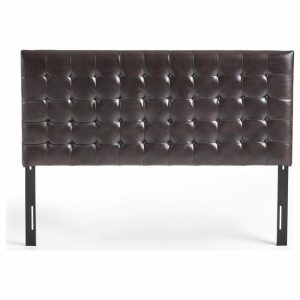 Headboards |   Lucca Tufted Bonded Leather King/Cal King Headboard, Brown Leather Bedroom Headboards