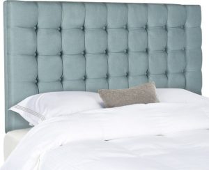 Headboards |   Safavieh Lamar Tufted Headboard, King, Slate Blue Bedroom Headboards