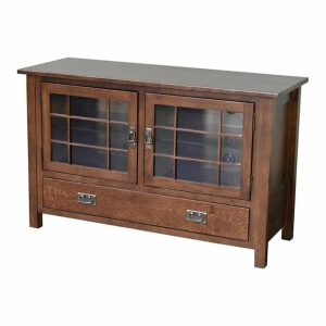 Media Storage |   Crafters And Weavers Arts And Crafts Wood Tv Stand For Tvs Up To 48″ In Dark Oak Furniture Media Storage