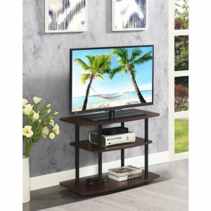 Media Storage |   Designs2Go No Tools 3 Tier Tv Stand Espresso/Black Furniture Media Storage