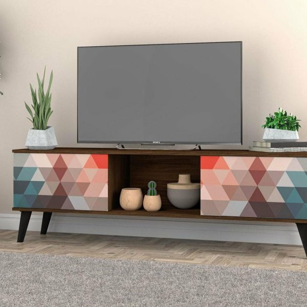 Media Storage |   Doyers 62″ Tv Stand, Multi Color Red And Blue Furniture Media Storage