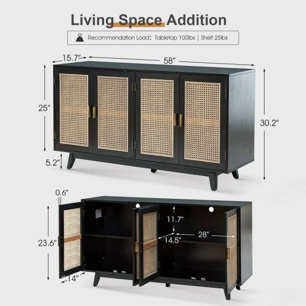 Media Storage |   Media Storage Tv Stand, Up To 65″, Black Furniture Media Storage