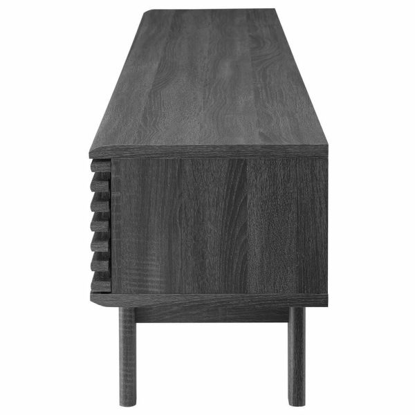 Media Storage |   Media Tv Stand Console Table, Wood, Dark Grey Gray, Modern, Lounge Hospitality Furniture Media Storage