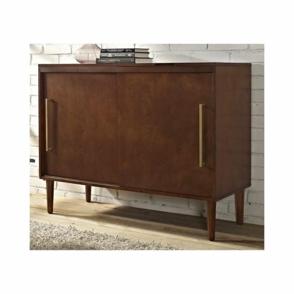 Media Storage |   Pemberly Row Media Console In Mahogany Furniture Media Storage