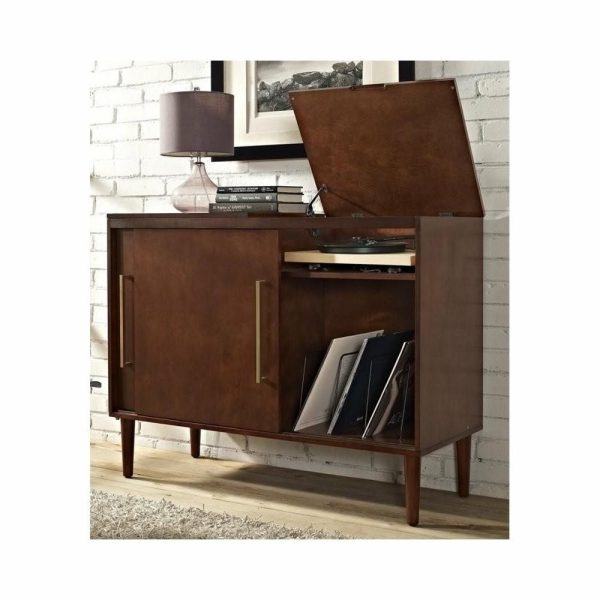 Media Storage |   Pemberly Row Media Console In Mahogany Furniture Media Storage