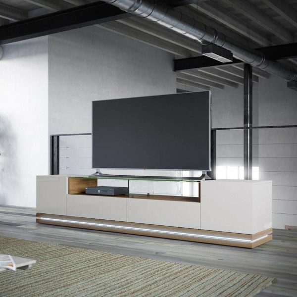 Media Storage |   Vanderbilt Tv Stand, Maple Cream, Off White Furniture Media Storage