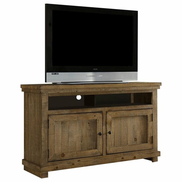 Media Storage |   Willow Entertainment 54″ Console, Distressed Pine Furniture Media Storage