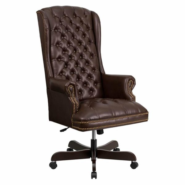 Office Chairs |   Bonded Leather Office Chair Ci-360-Brn-Gg Furniture Office Chairs