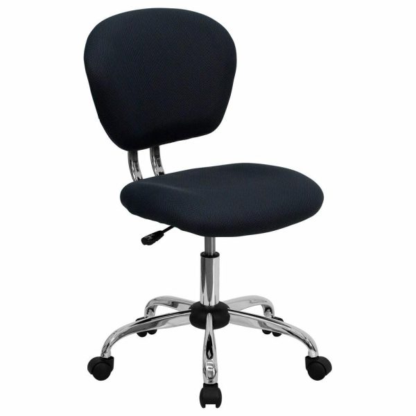 Office Chairs |   Flash Furniture Mid-Back Gray Mesh Task Chair With Chrome Base Furniture Office Chairs