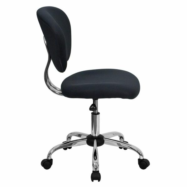 Office Chairs |   Flash Furniture Mid-Back Gray Mesh Task Chair With Chrome Base Furniture Office Chairs