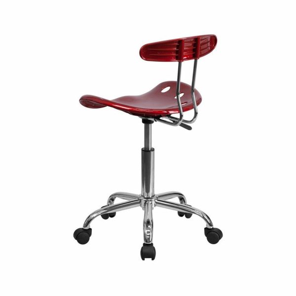 Office Chairs |   Flash Furniture Vibrant Wine Red And Chrome Computer Task Chair Furniture Office Chairs