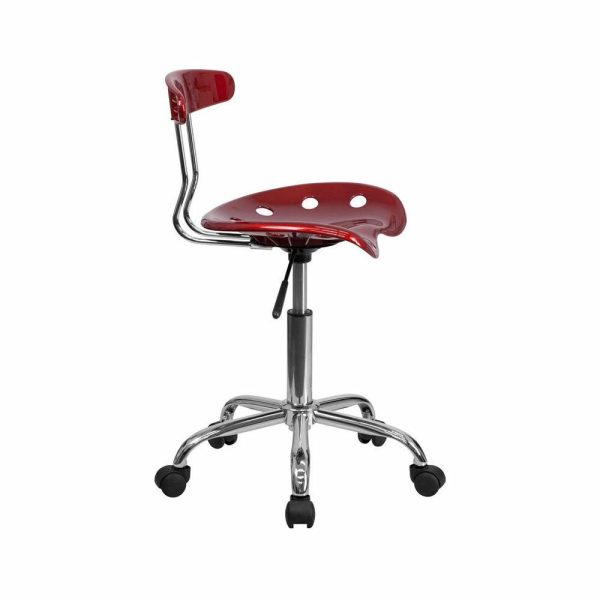 Office Chairs |   Flash Furniture Vibrant Wine Red And Chrome Computer Task Chair Furniture Office Chairs