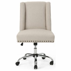 Office Chairs |   Gdf Studio Quentin Contemporary Fabric Swivel Office Chair Furniture Office Chairs