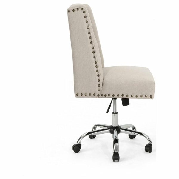 Office Chairs |   Gdf Studio Quentin Contemporary Fabric Swivel Office Chair Furniture Office Chairs