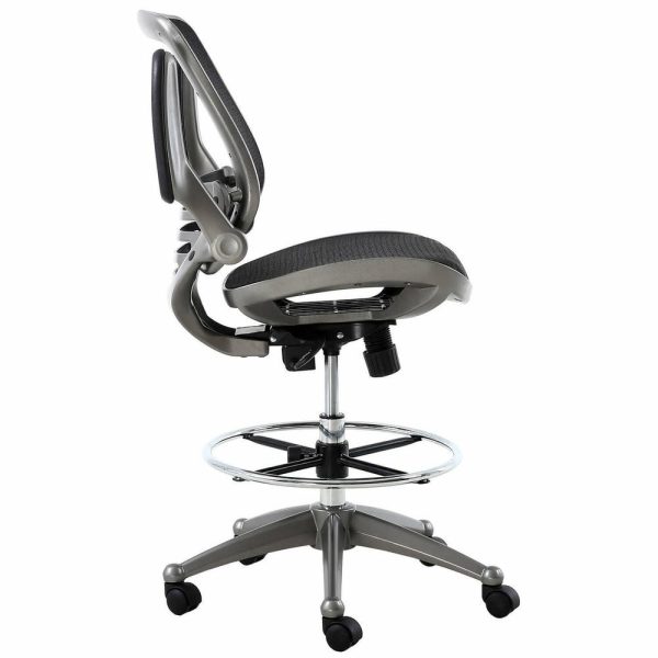 Office Chairs |   Harwick Evolve All Mesh Heavy Duty Drafting Chair, Gun Metal Furniture Office Chairs