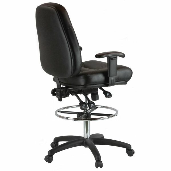 Office Chairs |   Harwick Premium Leather Drafting Chair With Arms Furniture Office Chairs