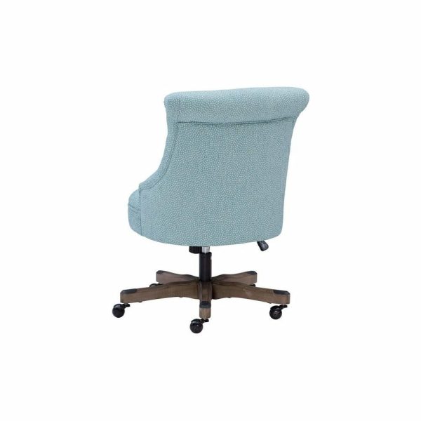 Office Chairs |   Linon Sinclair Wood Upholstered Office Chair In Light Blue Furniture Office Chairs