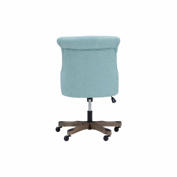 Office Chairs |   Linon Sinclair Wood Upholstered Office Chair In Light Blue Furniture Office Chairs