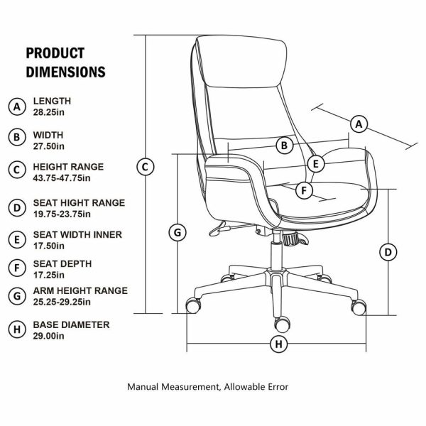 Office Chairs |   Mid-Century Leatherette Adjustable Swivel High Back Office Chair, Cream White Furniture Office Chairs