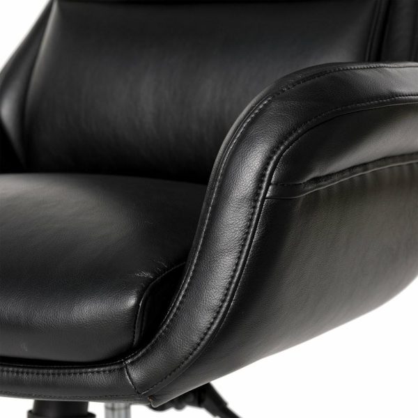 Office Chairs |   Mid-Century Modern Air Leatherette Adjustable Swivel High Back Office, Black Furniture Office Chairs